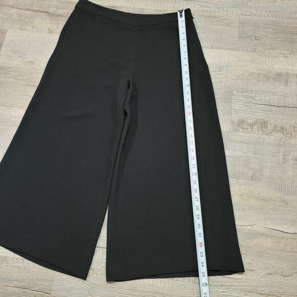 Madewell Size 12 Gramercy Wide Leg Pants Black Ankle Cropped Boho Trouser - Picture 9 of 12